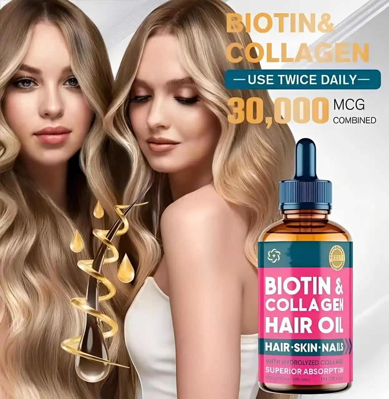 Biotin Collagen Beard Oil – Drop Design, Easy to Use