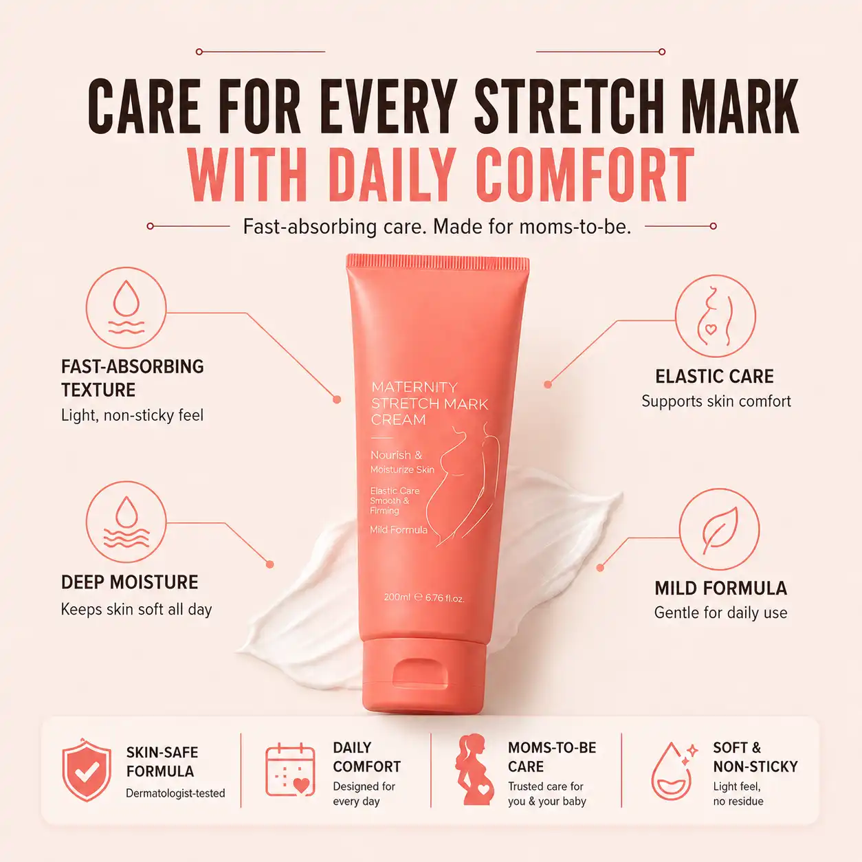 ⭐ Stretch Mark Repair Cream Pregnant Women Anti Wrinkles Firming Nourishing Smoothing Improve Elasticity Remove